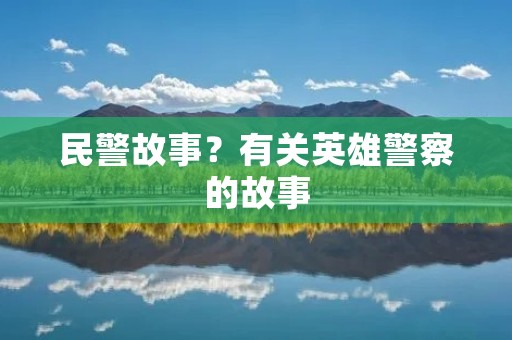 民警故事?有关英雄警察的故事