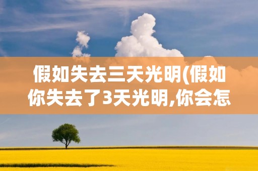 假如失去三天光明(假如你失去了3天光明,你会怎么想或怎么做呢20字左右)