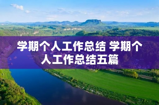 学期个人工作总结 学期个人工作总结五篇