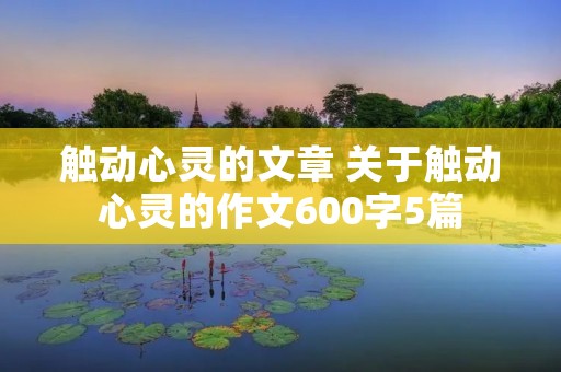 触动心灵的文章 关于触动心灵的作文600字5篇