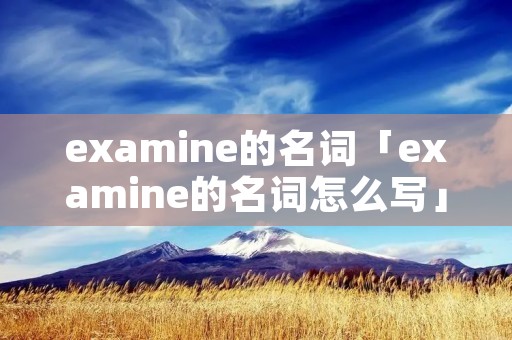 examine的名词「examine的名词怎么写」