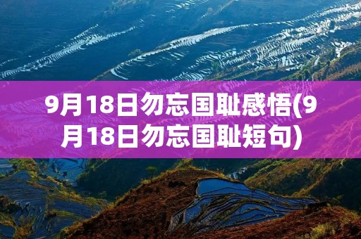 9月18日勿忘国耻感悟(9月18日勿忘国耻短句)