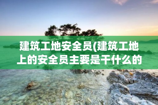 建筑工地安全员(建筑工地上的安全员主要是干什么的)