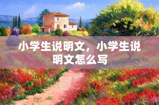 小学生说明文,小学生说明文怎么写