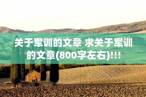 关于军训的文章 求关于军训的文章(800字左右)!!!