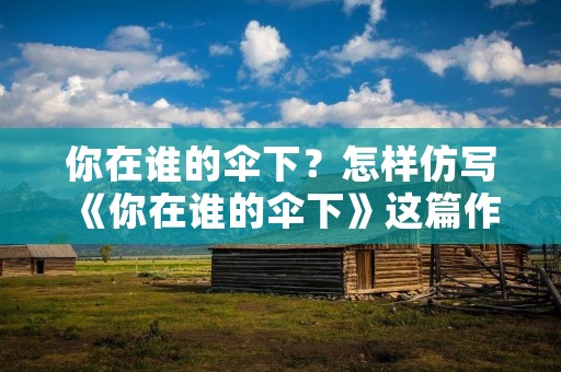 你在谁的伞下？怎样仿写《你在谁的伞下》这篇作文