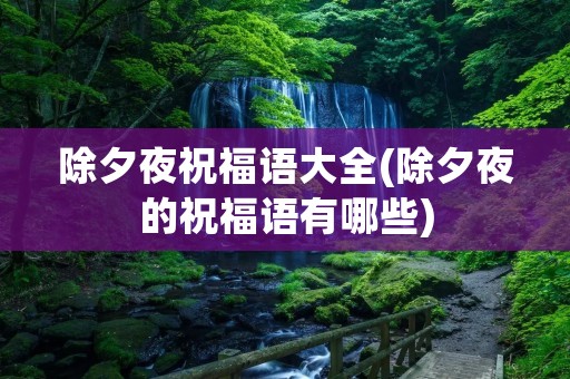 除夕夜祝福语大全(除夕夜的祝福语有哪些)