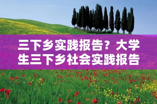 三下乡实践报告?大学生三下乡社会实践报告2000字6篇