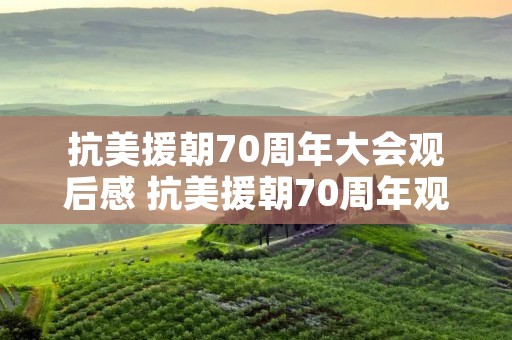 抗美援朝70周年大会观后感 抗美援朝70周年观后感200字