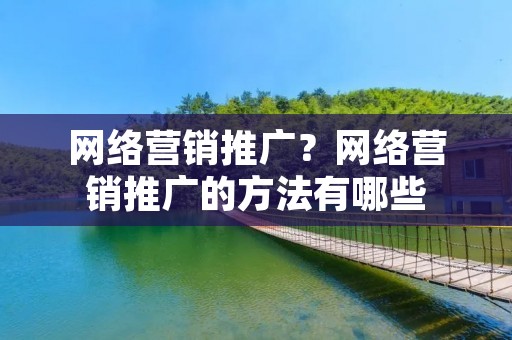 网络营销推广?网络营销推广的方法有哪些