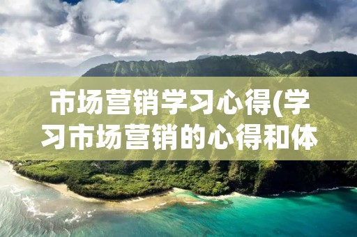 市场营销学习心得(学习市场营销的心得和体会)