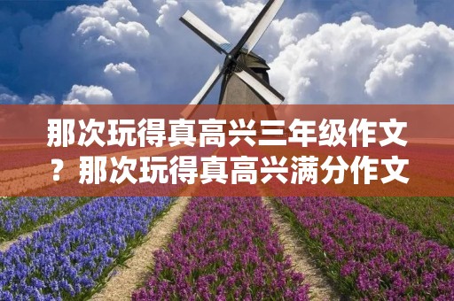 那次玩得真高兴三年级作文?那次玩得真高兴满分作文300字10篇