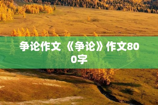 争论作文 《争论》作文800字