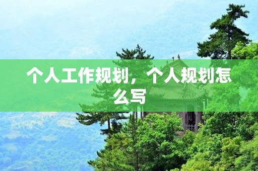 个人工作规划,个人规划怎么写