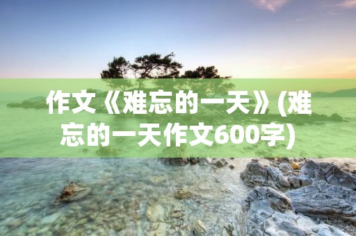 作文《难忘的一天》(难忘的一天作文600字)