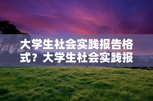 大学生社会实践报告格式？大学生社会实践报告怎么写啊格式是什么