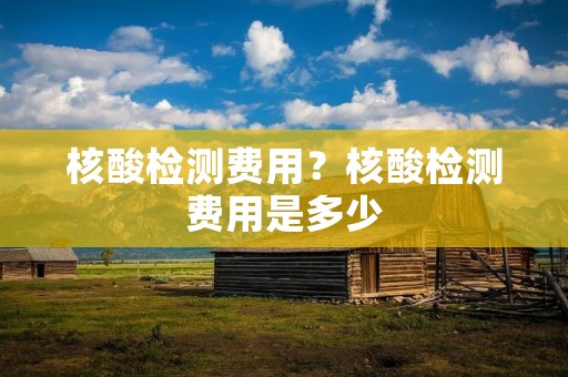 核酸检测费用？核酸检测费用是多少