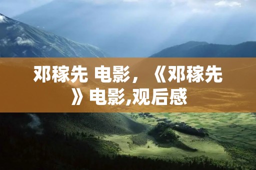 邓稼先 电影，《邓稼先》电影,观后感