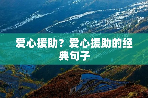 爱心援助?爱心援助的经典句子