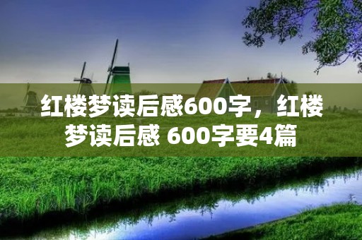红楼梦读后感600字,红楼梦读后感 600字要4篇