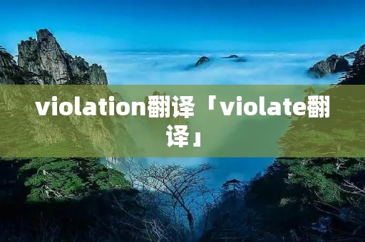 violation翻译「violate翻译」 violation翻译「violate翻译」