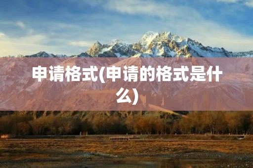 申请格式(申请的格式是什么)