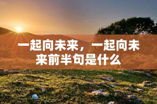 一起向未来,一起向未来前半句是什么