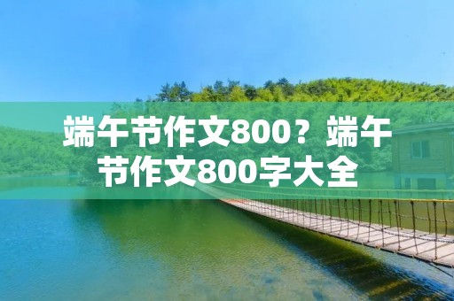 端午节作文800?端午节作文800字大全