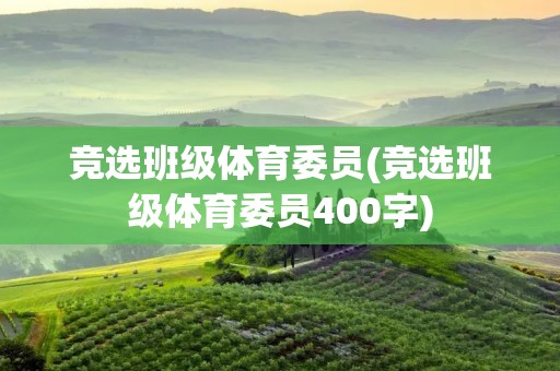竞选班级体育委员(竞选班级体育委员400字)