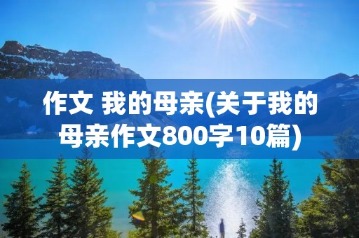 作文 我的母亲(关于我的母亲作文800字10篇)