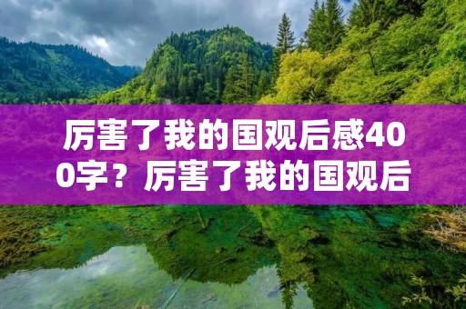 厉害了我的国观后感400字？厉害了我的国观后感400字：中国历史性成就