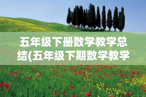 五年级下册数学教学总结(五年级下期数学教学工作总结)