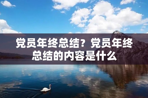 党员年终总结?党员年终总结的内容是什么
