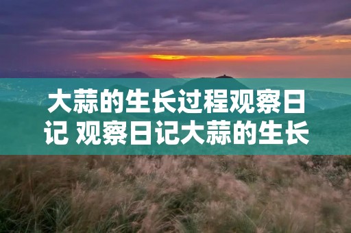 大蒜的生长过程观察日记 观察日记大蒜的生长过程怎么写
