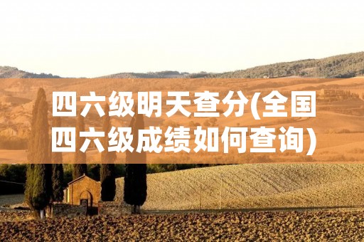 四六级明天查分(全国四六级成绩如何查询)