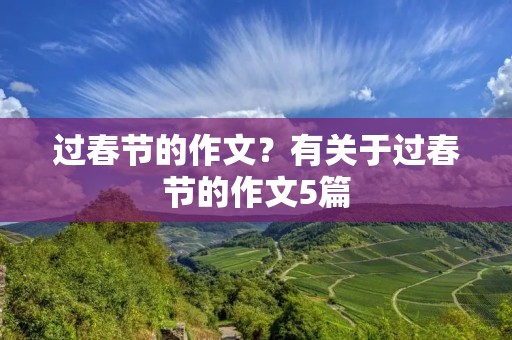过春节的作文？有关于过春节的作文5篇