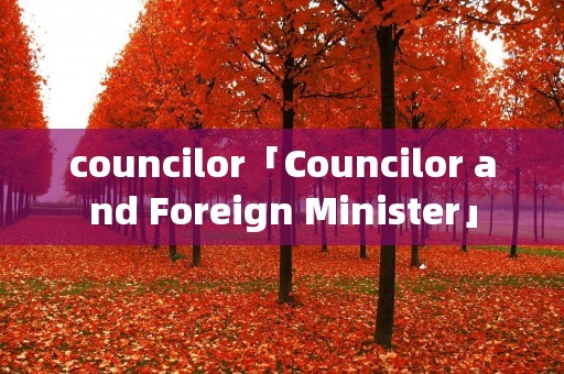 councilor「Councilor and Foreign Minister」