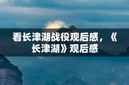 看长津湖战役观后感,《长津湖》观后感