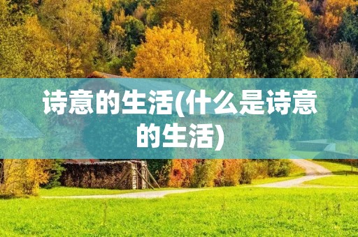 诗意的生活(什么是诗意的生活)