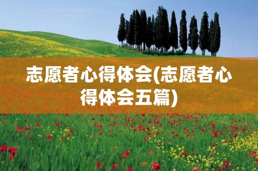 志愿者心得体会(志愿者心得体会五篇)