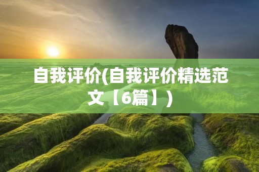 自我评价(自我评价精选范文【6篇】) 自我评价(自我评价精选范文【6篇】)