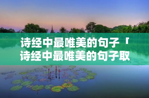 诗经中最唯美的句子「诗经中最唯美的句子取名女孩」
