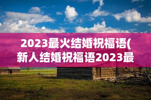 2023最火结婚祝福语(新人结婚祝福语2023最火句子)
