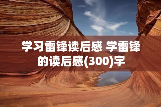 学习雷锋读后感 学雷锋的读后感(300)字