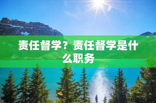 责任督学?责任督学是什么职务