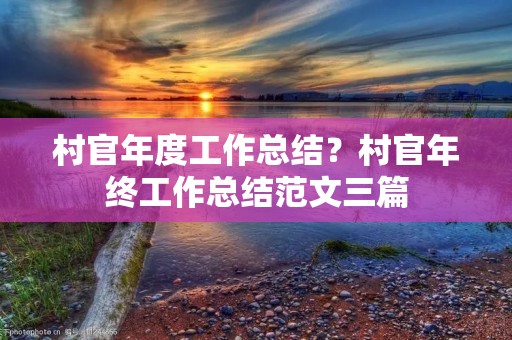 村官年度工作总结？村官年终工作总结范文三篇