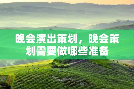 晚会演出策划，晚会策划需要做哪些准备