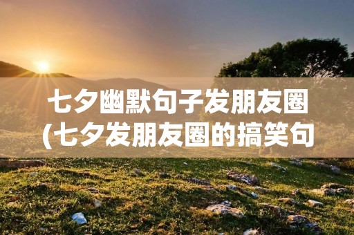 七夕幽默句子发朋友圈(七夕发朋友圈的搞笑句子)