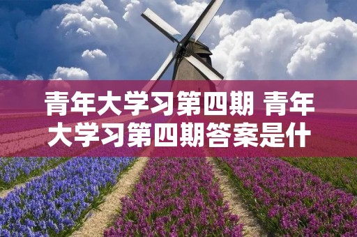 青年大学习第四期 青年大学习第四期答案是什么