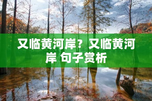 又临黄河岸?又临黄河岸 句子赏析 又临黄河岸?又临黄河岸 句子赏析